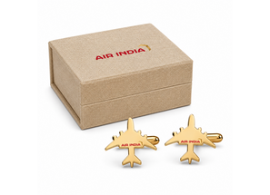 Air India Cufflinks Aeroplane - Gold plated