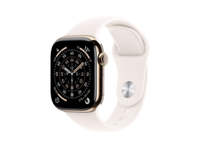Apple Watch Series 11 GPS + Cellular 42mm Gold Titanium Case with Light Blush Sport Band - M/L