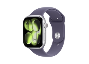 Apple Watch Series 11 GPS + Cellular 42mm Silver Aluminium Case with Purple Fog Sport Band - S/M