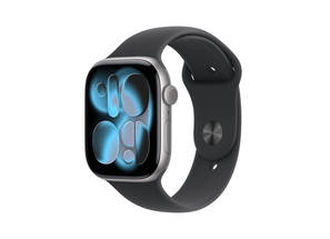 Apple Watch Series 11 GPS + Cellular 42mm Space Grey Aluminium Case with Black Sport Band - S/M