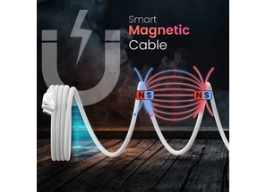 Portronics Maglink CL 27W Type C to 8 Pin Magnetic Coiled Cable - White