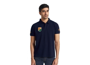 White Tiger Polo T-Shirt - Navy-M
