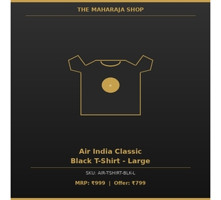 Air India Classic Black T-Shirt - LargeA