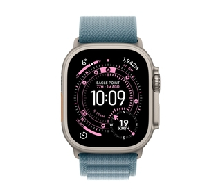 Apple Watch Ultra 3 GPS + Cellular 49mm Natural Titanium Case with Light Blue Alpine Loop - Medium